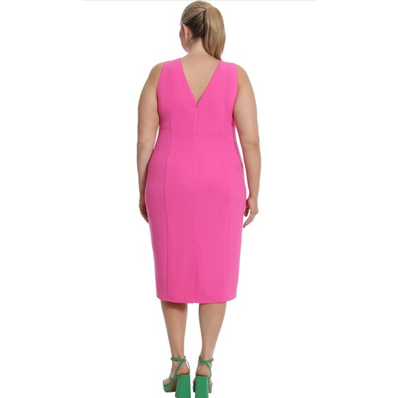 Donna Morgan Women's Sleeveless V-Neck Crepe Sheath Dressy Occasion Event Sz 20W - Picture 7 of 7